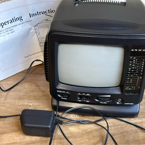 Portable Black TV Radio Combo